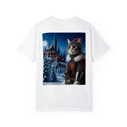 Knight Cat in Snowy Fantasy Castle