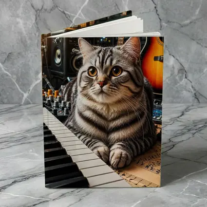 American Shorthair Cat Music Studio Setting