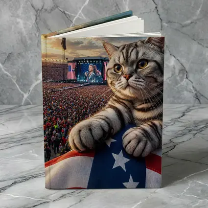 American Shorthair Cat At Patriotic Concert