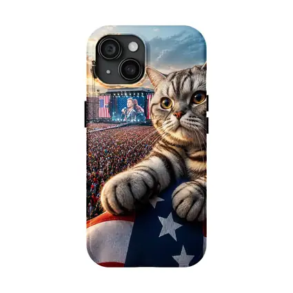 American Shorthair Cat At Patriotic Concert