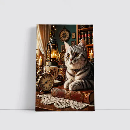 American Shorthair Cat Vintage Library Candles