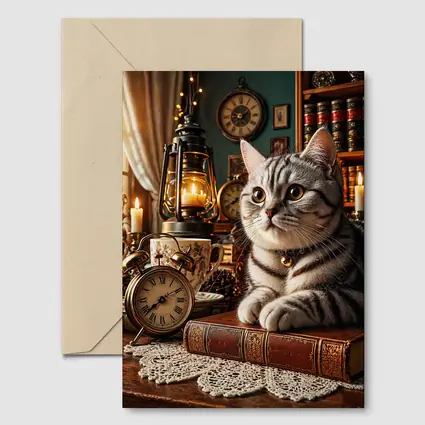 American Shorthair Cat Vintage Library Candles