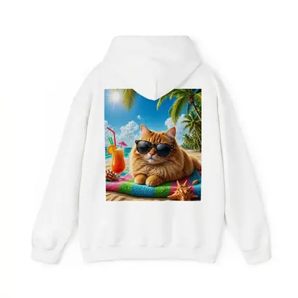Orange Cat Sunglasses Relaxing Tropical Beach Summer