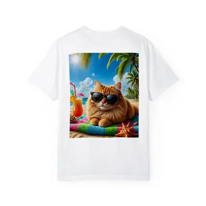 Orange Cat Sunglasses Relaxing Tropical Beach Summer