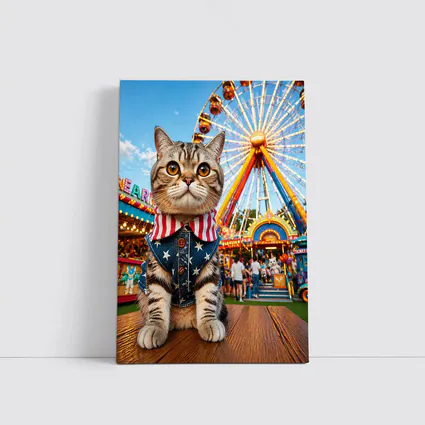 American Flag Cat at Carnival Fair