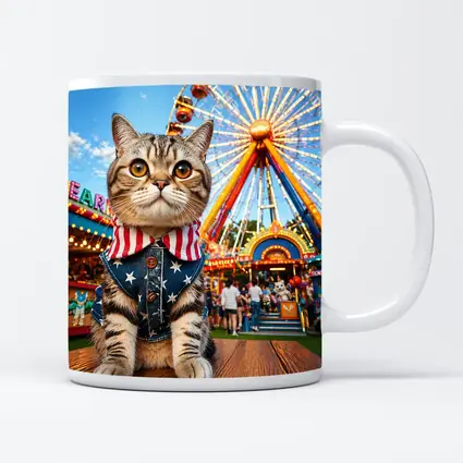 American Flag Cat at Carnival Fair