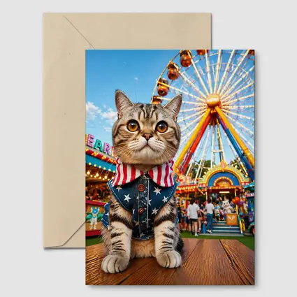 American Flag Cat at Carnival Fair