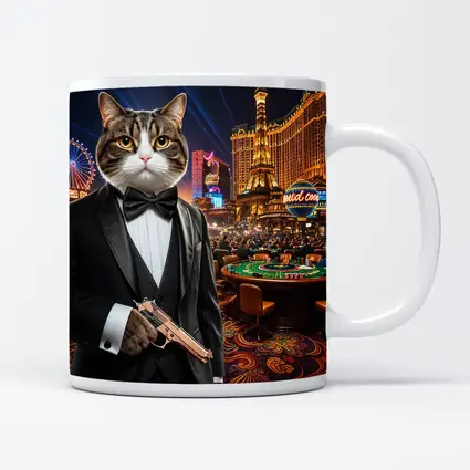 Tuxedo Cat Secret Agent Las Vegas Casino