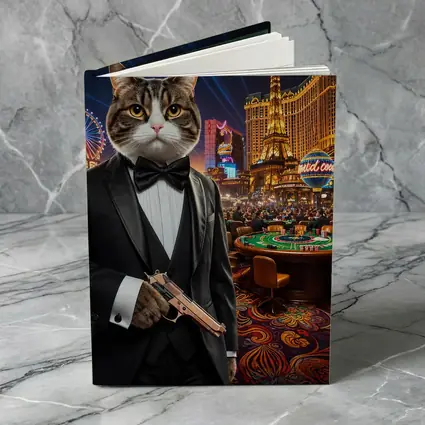 Tuxedo Cat Secret Agent Las Vegas Casino