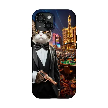 Tuxedo Cat Secret Agent Las Vegas Casino