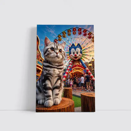 American Shorthair Cat Amusement Park Ferris Wheel
