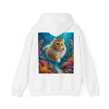 Orange Cat Crown Underwater Ocean Fantasy