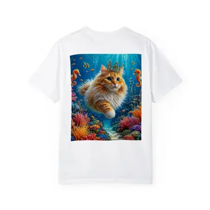 Orange Cat Crown Underwater Ocean Fantasy
