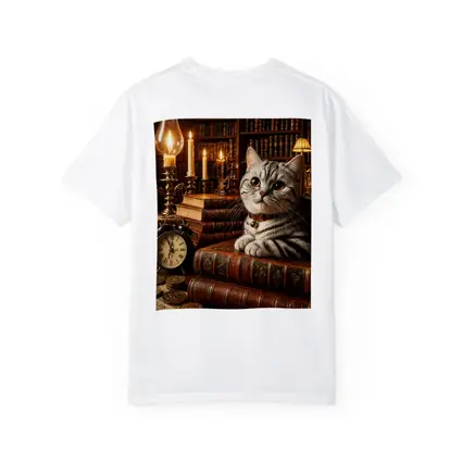 American Shorthair Cat Vintage Library Candlelight