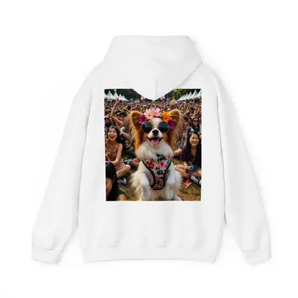 Papillon Dog Sunglasses Flowers Music Festival Crowd