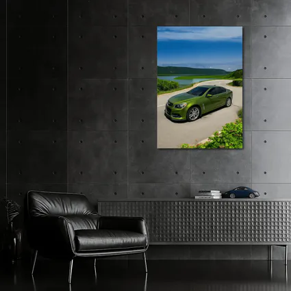 Chevrolet SS Green Sedan Lake Road