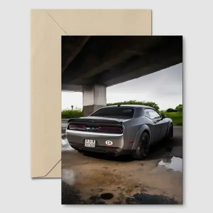 Dodge Challenger Hellcat Under Concrete Bridge