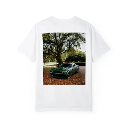 Dodge Challenger Green Muscle Car Autumn Park