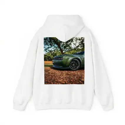 Dodge Challenger Green Muscle Car Autumn Leaves