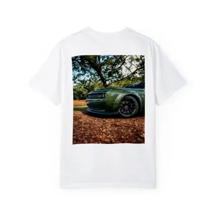 Dodge Challenger Green Muscle Car Autumn Leaves