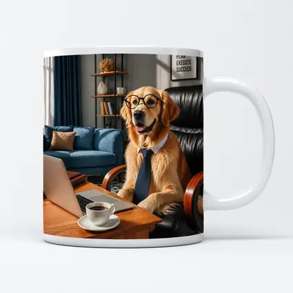 Golden Retriever Boss Dog Home Office