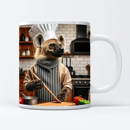 Hyena Chef Cooking in Modern Kitchen
