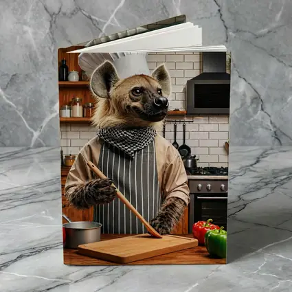 Hyena Chef Cooking in Modern Kitchen