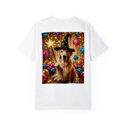 Golden Retriever Wizard Hat Magic Wand Balloons