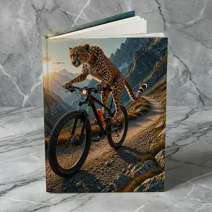 Cheetah Riding Mountain Bike Alpine Trail Sunset