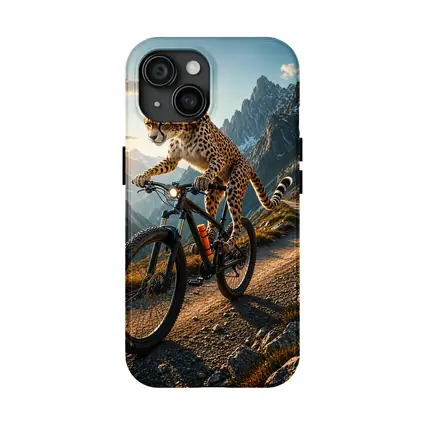Cheetah Riding Mountain Bike Alpine Trail Sunset