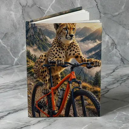 Cheetah Riding Mountain Bike Sunset Peaks