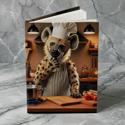 Hyena Chef Cooking In Warm Kitchen