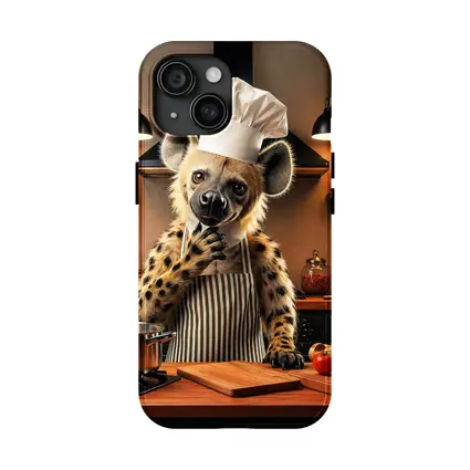 Hyena Chef Cooking In Warm Kitchen