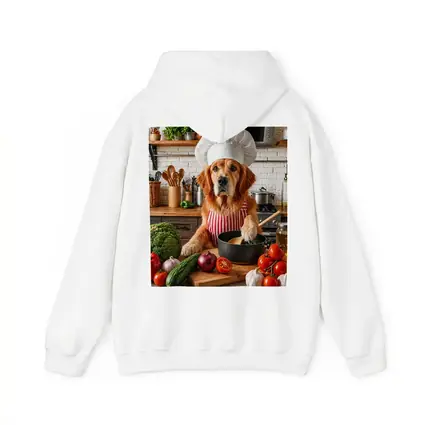 Golden Retriever Chef Cooking in Kitchen
