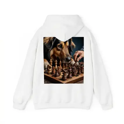 Dog Focused on Chess Board Game