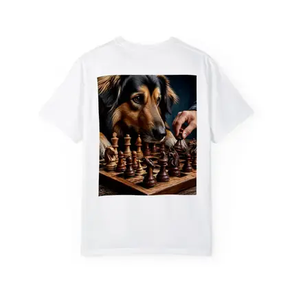 Dog Focused on Chess Board Game