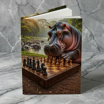 Hippopotamus Playing Chess In Jungle Park