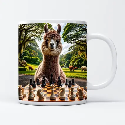 Llama Playing Chess in Green Park