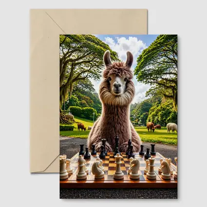 Llama Playing Chess in Green Park