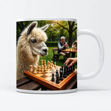 Llama Playing Chess In Green Park