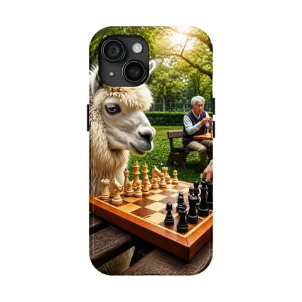 Llama Playing Chess In Green Park