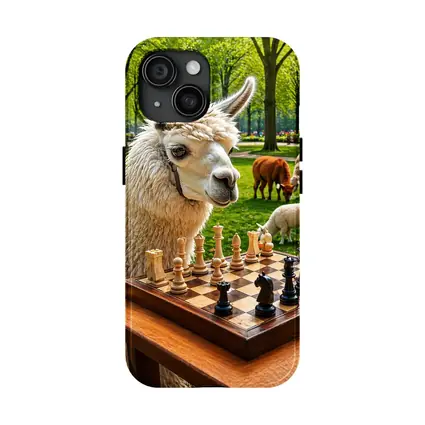 Llama Playing Chess In Green Park