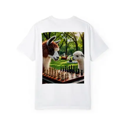 Alpaca Llamas Playing Chess in Park