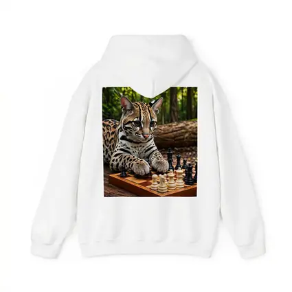 Ocelot Playing Chess In Forest