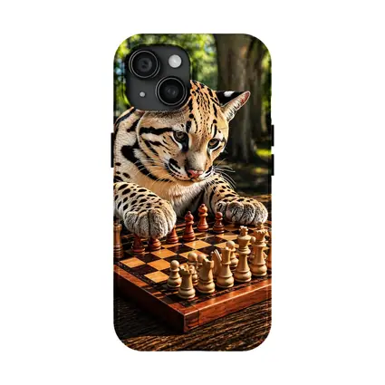 Ocelot Playing Chess In Sunny Park