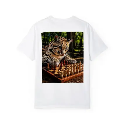 Ocelot Playing Chess In Sunny Park
