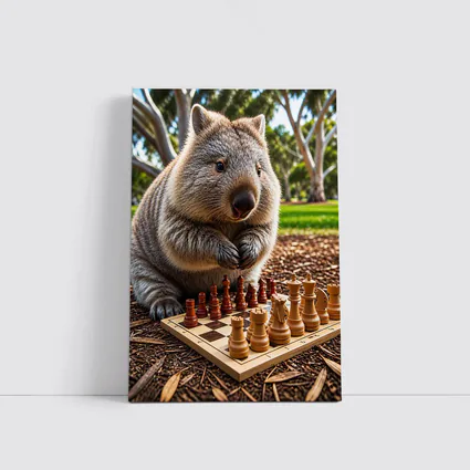 Wombat Playing Chess In Sunny Park