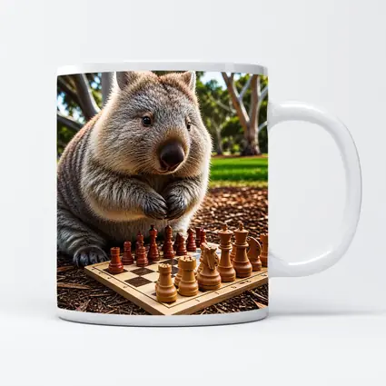 Wombat Playing Chess In Sunny Park