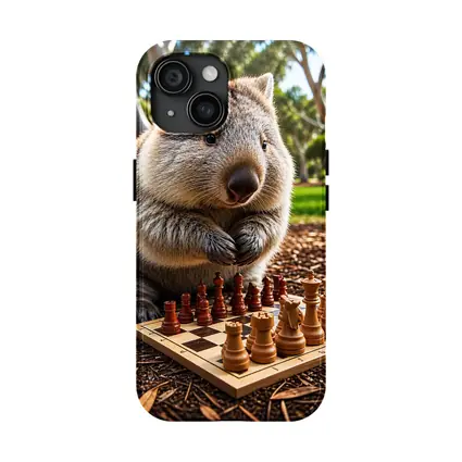 Wombat Playing Chess In Sunny Park