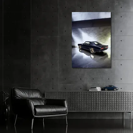 Dark Chevrolet Camaro Classic Muscle Car Marble